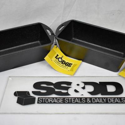 Qty 2 Lodge Cast Iron Loaf Pans, $25 Retail - New