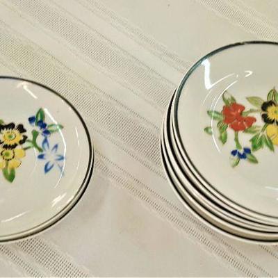 Hand Painted Floral Snack Plates
