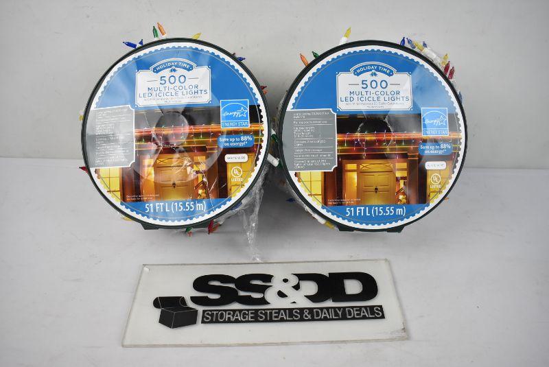 Holiday Time Christmas Lights LED MultiColored Lights 500Count. Only