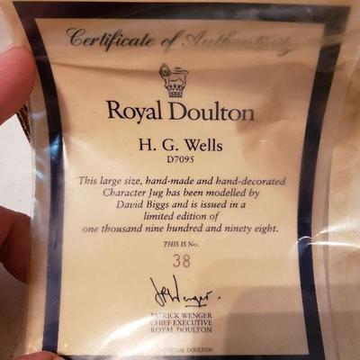 Royal Doulton H.G. Wells With Certificate