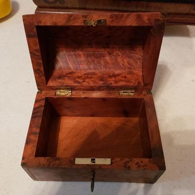 2 Vintage Wood Boxes with Keys