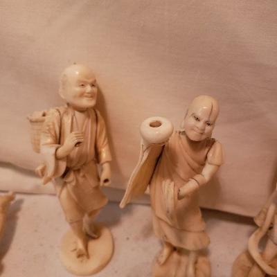 Collection of 19th Century Ivory Figures 4-6 1/2 