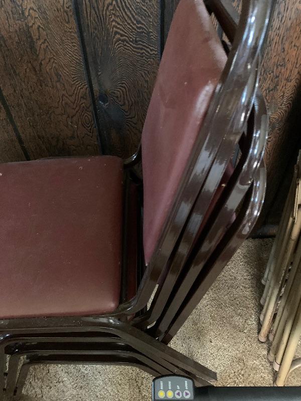 4 metal card table chairs