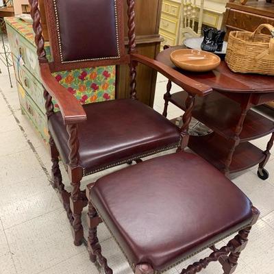 Vintage chair & ottoman 