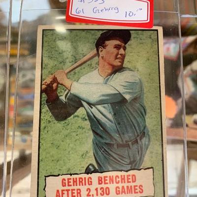 Lou Gehrig baseball card 