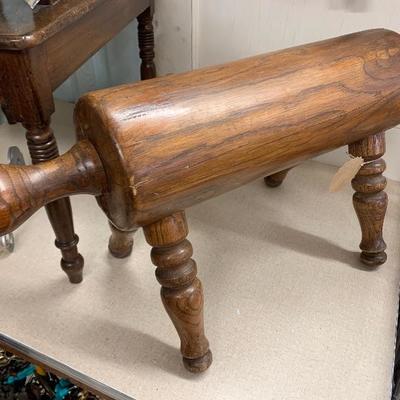 Antique rolling pin foot rest 