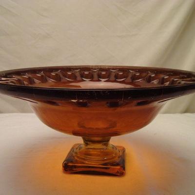 Amber Glass Fruit Bowl