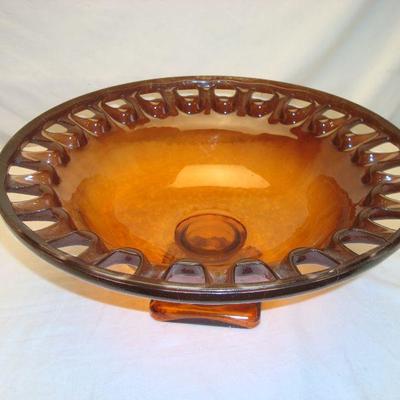 Amber Glass Fruit Bowl