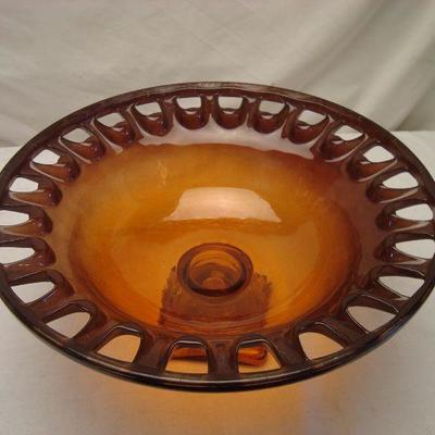Amber Glass Fruit Bowl