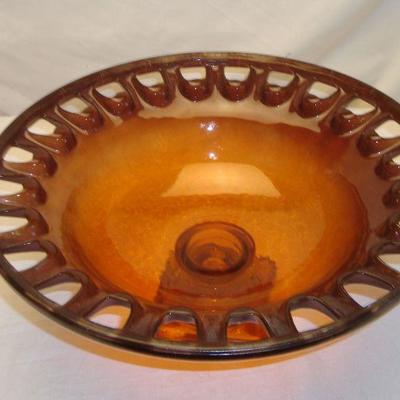 Amber Glass Fruit Bowl