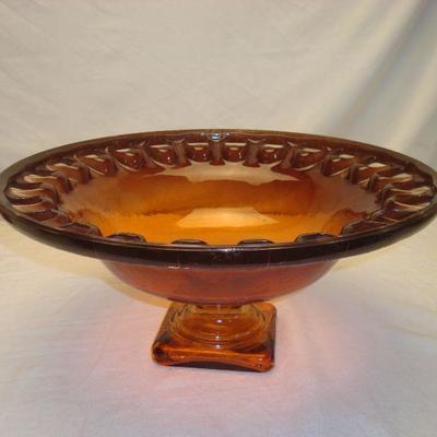 Amber Glass Fruit Bowl