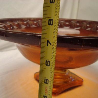 Amber Glass Fruit Bowl
