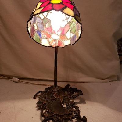 Vintage Slag Glass Table Lamp, 15