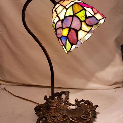 Vintage Slag Glass Table Lamp, 15