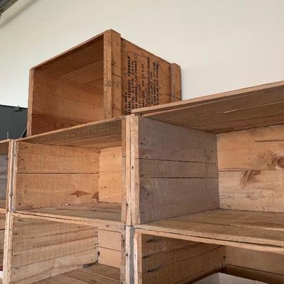 10 vintage wooden crates