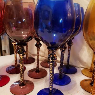 Glass Collection, 16 Total, Red/Blue/Gold/Purple