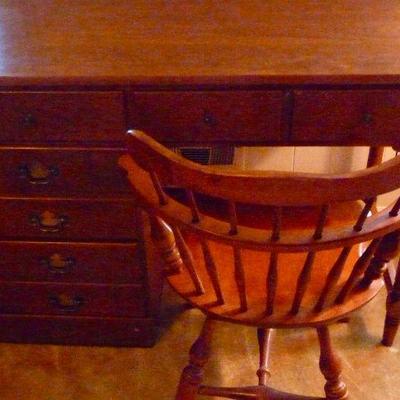 Ethan Allen Vintage Wood Desk & Chair