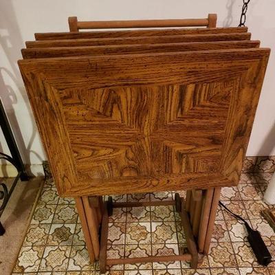 Vintage Wood TV Trays