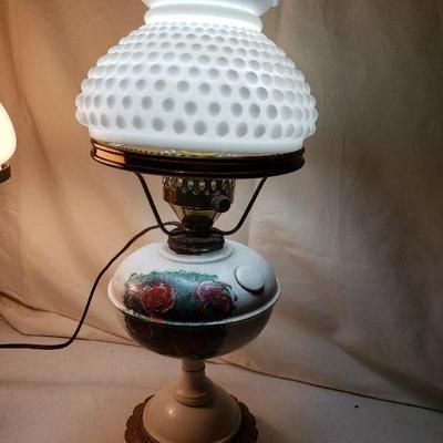 Vintage Hurricane Hand Painted Lamp