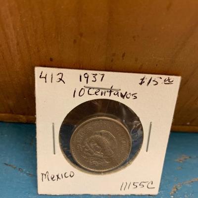 1937 Mexican 10 centanos 
