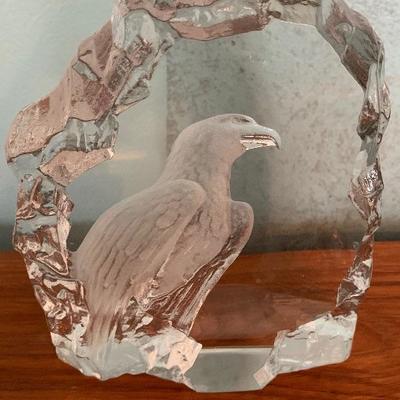 Lalique Crystal eagle book end