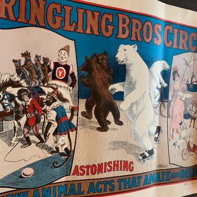 Ringling Bros. Circus poster 1960's Animal acts that amaze
