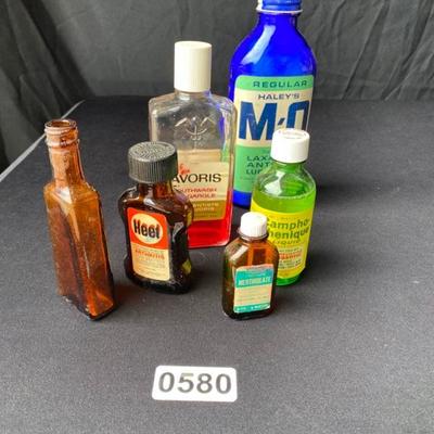 Various Old Glass Medicine Bottles-Lot 580