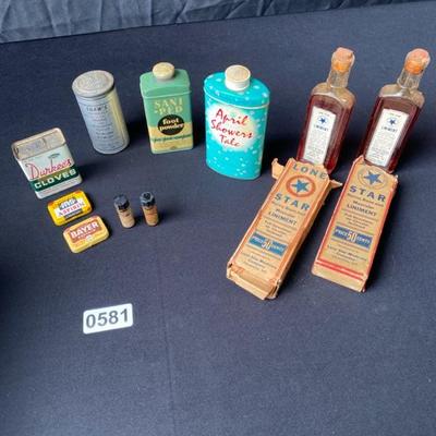 Various Old Medicine Bottles and Tins-Lot 581