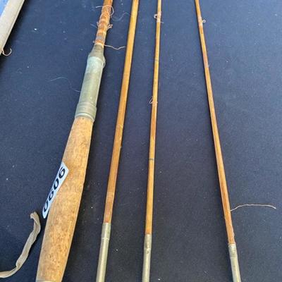 Vintage Fishing Rod Cork/Wood with Case - Lot 606