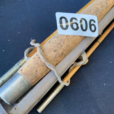 Vintage Fishing Rod Cork/Wood with Case - Lot 606