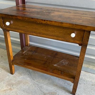 Antique Library Table with Drawer 36W x 20D x 32H-Lot 613