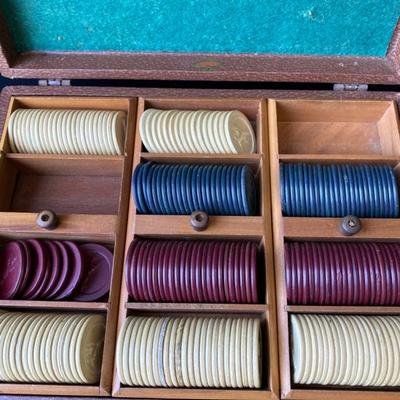 Poker Chip Sets (2) in cases-Lot 623