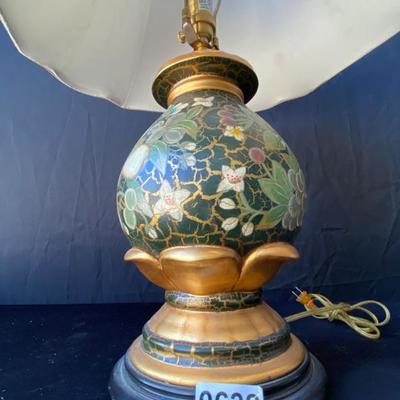 Lamp, Large, Painted- works w/shade- Lot 632