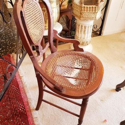 Antique Wood Wicker Chair