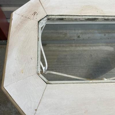Wood/Glass/Aluminum Plant Stand/Table 40