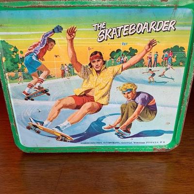 The Skateboarder vintage metal lunch box 