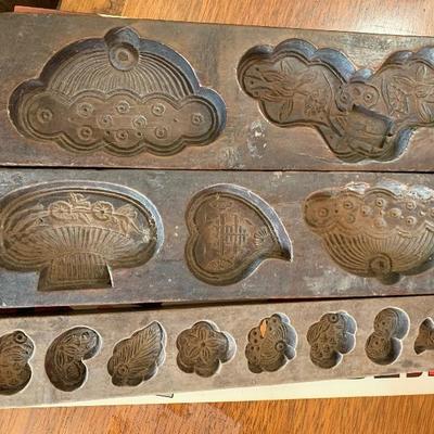 Antique wooden butter or candy molds