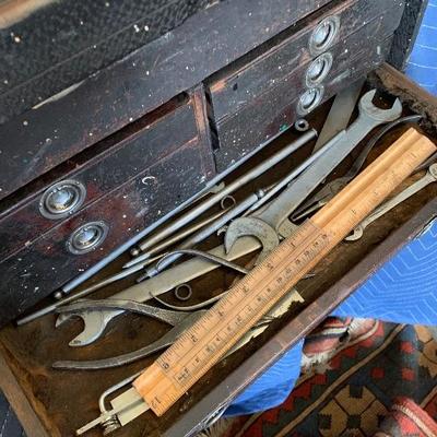 Vintage machinist tool box, Gerstner , full of tools