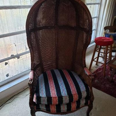 Antique Ballon Wicker Chair