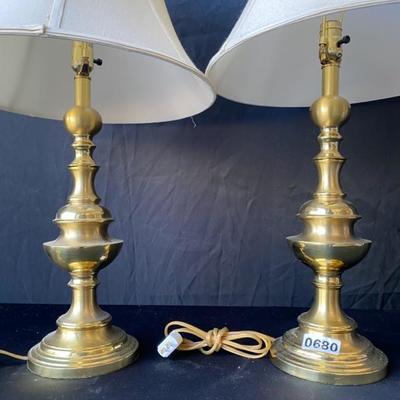 Brass Lamps with Shades-Lot 680