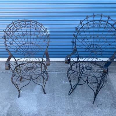 Iron Ornate Chairs (2)-Lot 685