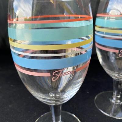 Fiestaware Stripped stem glasses (4)-Lot 709