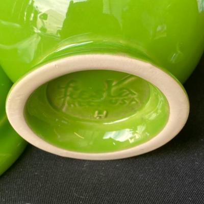Fiestaware Green Platter, Sugar with Top, Creamer-Lot 719