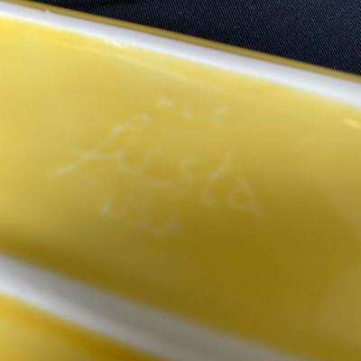 Fiestaware Corn Cob/Relish Tray - Blue and Yellow (2)-Lot 726