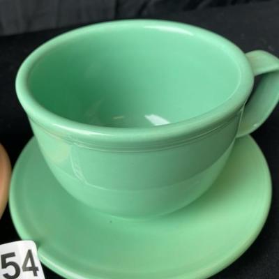 Fiesta X Large Coffee Cups with Saucers (2)-Lot 754