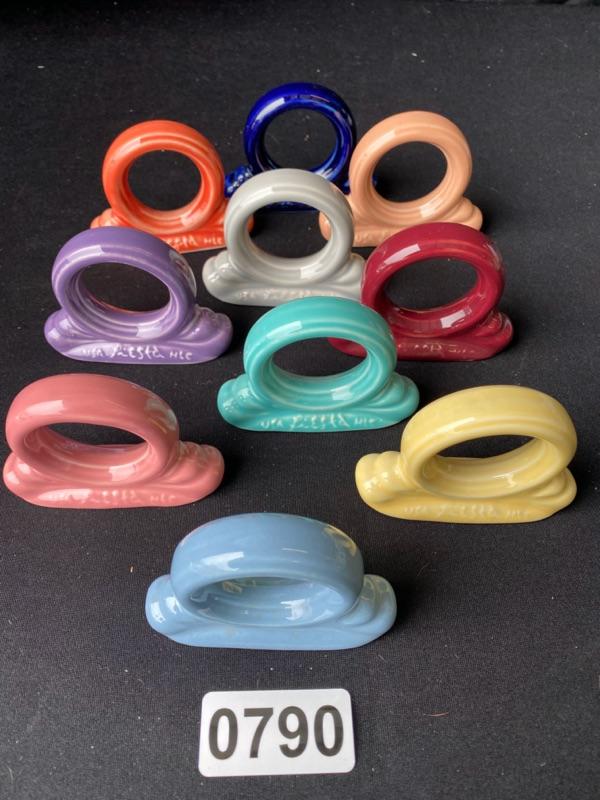 Fiestaware Napkin Rings 10 Lot 790 EstateSales