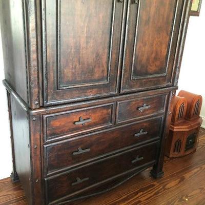 Rustic armoire/media center