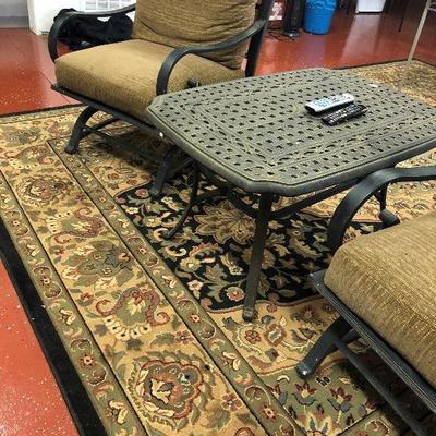 Rug with black and olive