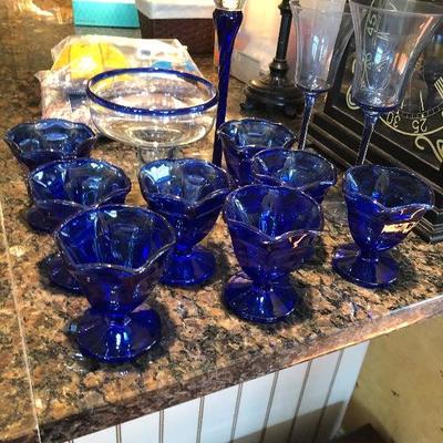 Blue glassware