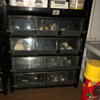 storage bins and contents